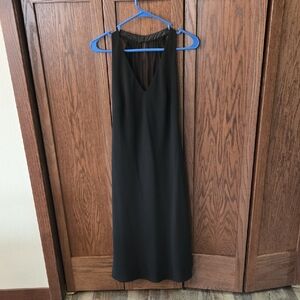 Jones New York Black Sleeveless V-Neck Midi Dress
